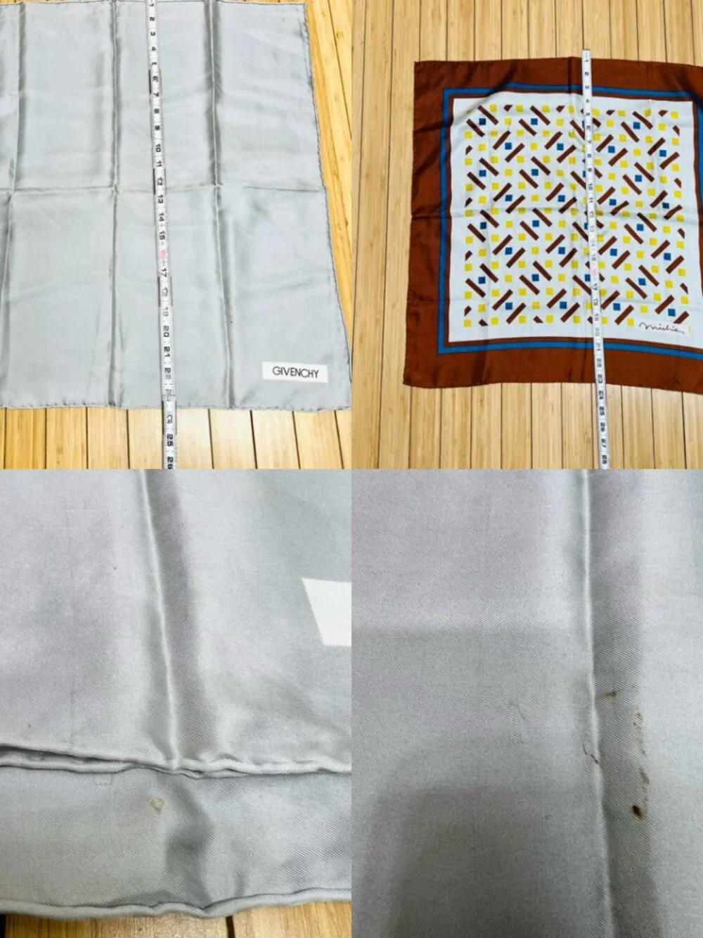 2 Vintage 100% Silk Scarf 23